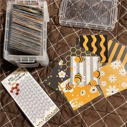 100 Stuks Envelop Challenge Box Set, Budgetplannerboek voor Budgettering 2