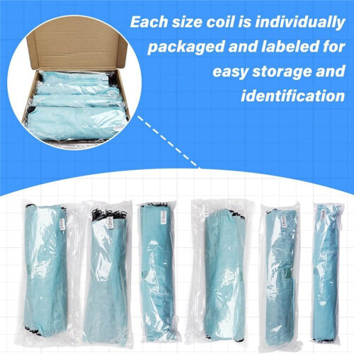 120 PCS Spiral Binding Coils Plastic Binder Binding Spirals Rings Multi Size Spiral Binding Wire Combs , 4:1 Pitch 2