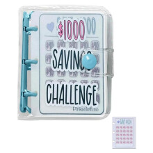 1000 Savings Challenge Binder, Monthly Money Savings Challenges Book with Envelopes,  Budget Binder ()