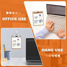 15-Piece Mountable Clipboard Clips with Rubber Handles and Hanging Holes - Plywood for Office School Home