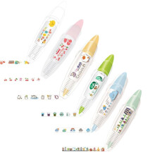 DIY Cartoon Press Type Decorative Pen, Ally-Pocket Tape Pen, Cute Animals Scrapbooking Diary Decoration Tape Pen,B-6PCS