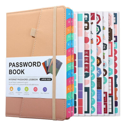 Livro Protetor de Senhas com Abas AlfabéTicas Coloridas e Dois Marcadores, para Idosos 8,4 X 5,9 Polegadas, EndereçO de Internet D