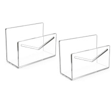 Organizador de Correio Transparente 2 Unidades de Arquivo Vertical Acrílico e Porta-Cartas para Mesa, Envelope Leve e Classificador de Contas