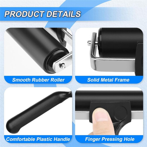 3 Pcs Rubber Brayer Roller Stamping Roller Gluing Roller Tool for Printmaking, Gluing Application,3.75 Inches Width Size 1