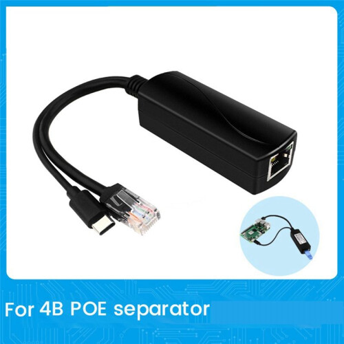 For Raspberry Pi 4B Poe Splitter 10/100/1000Mbps 5V 3A Type C Poe Splitter for Raspberry Pi 4B 1