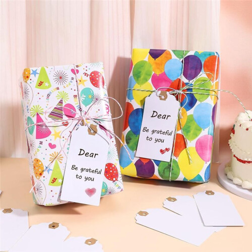120 Pack Tags with Elastic String Marking Hang Tags with String Attached Reinforced Hole Writable Tags 4.76x2.36Inch 2
