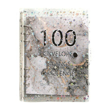 100 Umschläge Challenge Binder Sparordner für Save 5050 mit Geldumschlägen für Budgetplanung in Schwarz