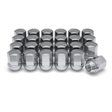 1709D-24AM Solid Piece Chrome M14x1.50 Duplex Bulge Lug Nut for Select Chevy///Ram, 24 Pack