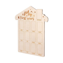 Baby Monthly Milestone Cards, Wooden Monthly Milestone CDs - Newborn Photography Props to Record Your Baby'S Growth