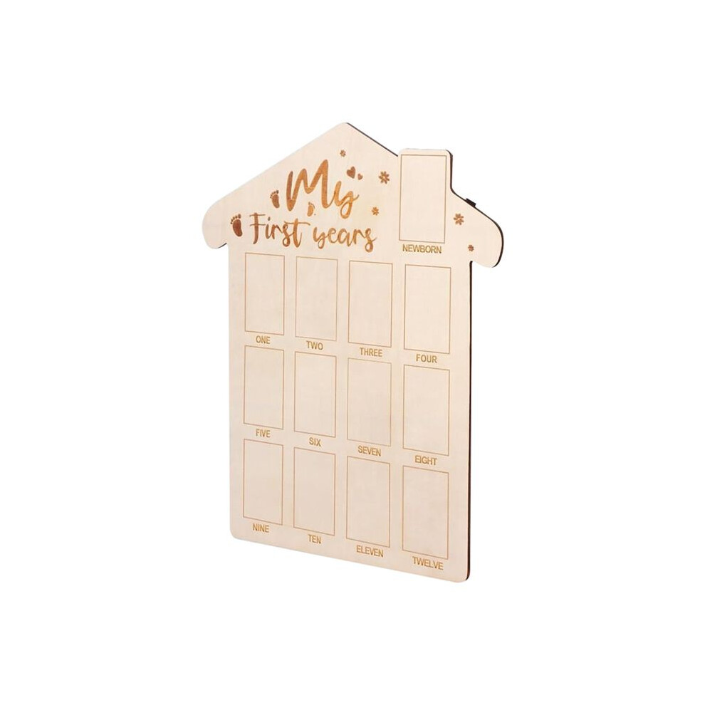 Baby Monthly Milestone Cards, Wooden Monthly Milestone CDs - Newborn Photography Props to Record Your Baby'S Growth