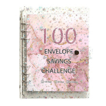 Raccoglitore di Risparmio da 100 Buste Challenge per Save 5050 con Buste di Contanti per La Pianificazione del Budget Rosa