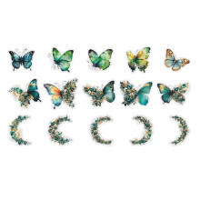 Retro Notebook Decoration Material Stickers DIY Decorative Sticker for Notebook Labels, Butterfly