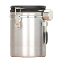 Recipiente Hermético para Café em Aço Inoxidável 1800ML com Rastreador de Data, Colher Medidora, Trava de Frescor para Cozinha A
