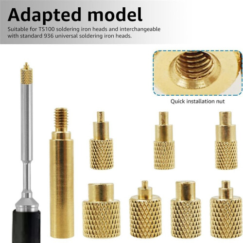 Heat Set Insert Tool M2/M3/M4/M5/M6/M7/M8 Heat Set Insert Tip Kit TS100 Mässing Lödkolv Tips Set 2