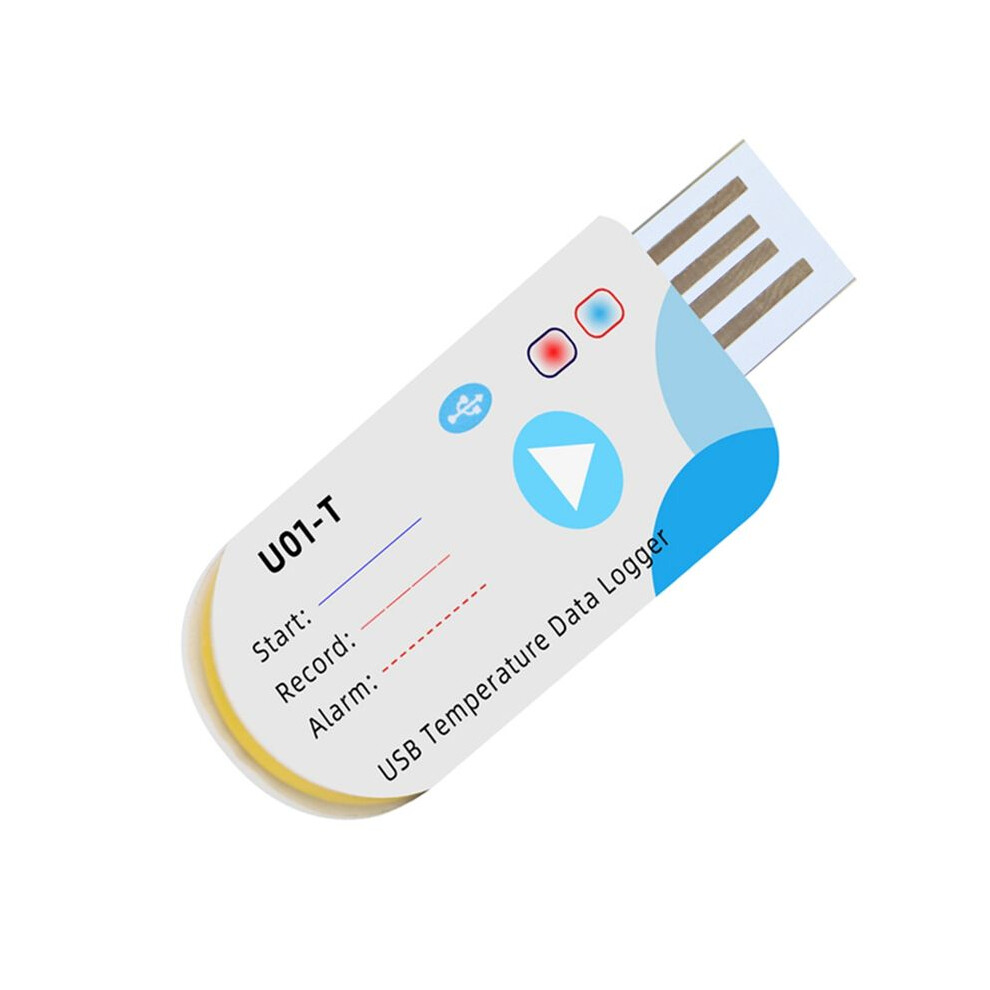 USB Temperature Data Logger Temperature Recorder with 14400 Points 60 Days Disposable for Cold Chain Transport