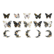 Retro Notebook Decoration Material Stickers DIY Decorative Sticker for Notebook Labels, Diurnal Butterfly