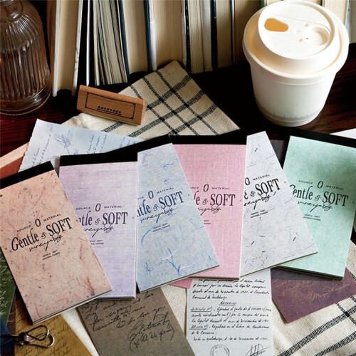 Material Book, Retro Notebook Decoration Collage Material, Diary, DIY Production, Handicrafts Grey 1