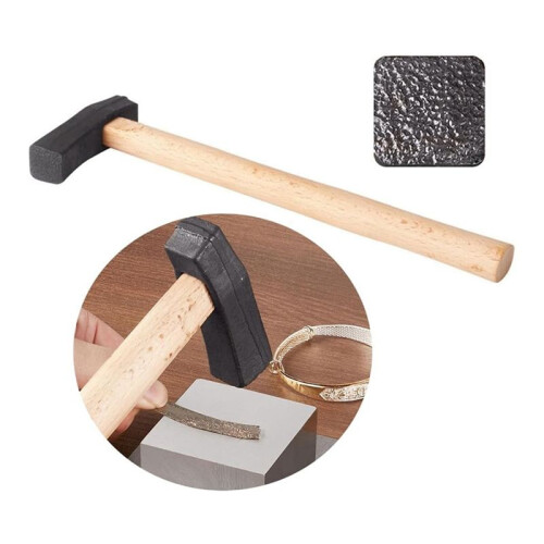 Texturing Hammer DIY Jewelry Making Tool Square- with Wood Handle Metal Pattern Designed Forming Tools No. 5 2