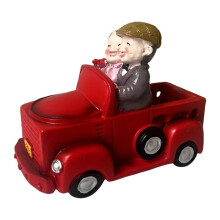 Harsenpaarbeeldje Harsentuindecoraties Beelden Verzamelfiguren Handbeschilderde Figuren Zittend in een Auto