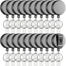 Lot de 20 Porte-Badges Rétractables avec Clip de Ceinture et Porte-Clés, Enrouleurs de Badges D'Identification Robustes pour Infirmières
