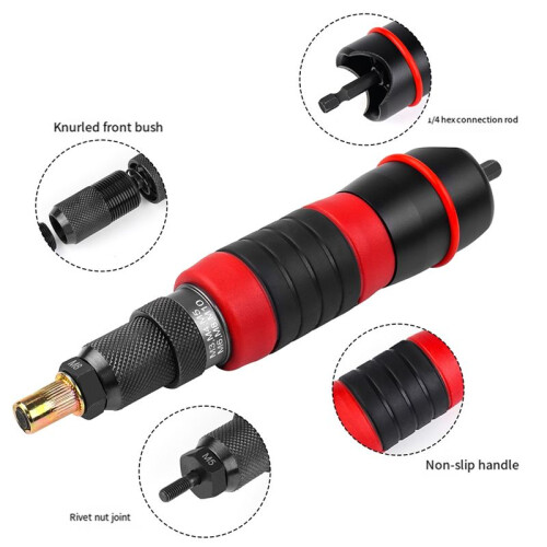 M3-M10 Electric Rivet Tool Drill Adapter Grade DIY Plug-in Nut Quick Riveting Tools Kit with Rivet Nuts 1