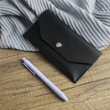 3Pcs PU Leather Cash Envelopes, Waterproof Money Envelopes Reusable Cash Wallet Bags Budget Envelopes,Black