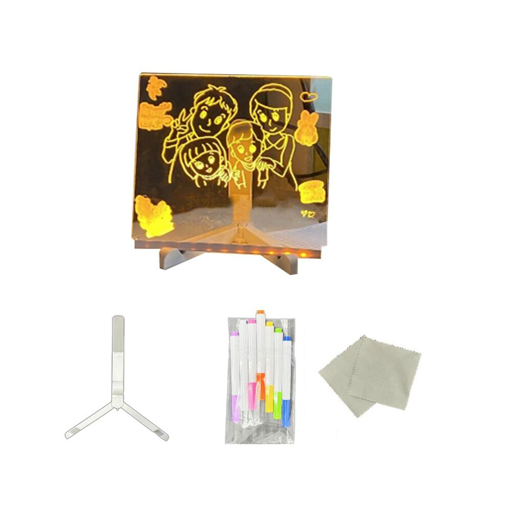 Exogio Colorful 7 Colors Led Dry-Erase Note Board Acrylic Message Board With Stand Usb Power Rewritable Night Light