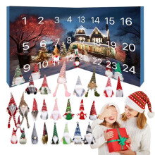 Christmas Gnome Calendar with Collectible Gnome Dolls Gnome Plush Toy Gnome Countdown Calendar for Kids Adults A