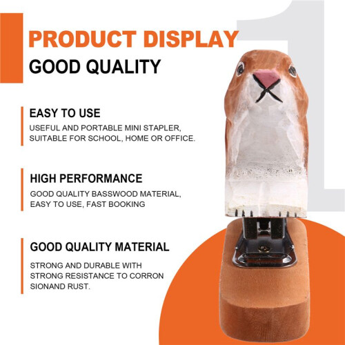 Stapling Machine Animals Shape Stapler Portable Wooden Stapler Random Style Stapler 2