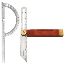 2 Stuks Hoekmeter, T-Schuinhoekmeter met Houten Handvat, Schuifbare T-Schuinhoekmeter voor Timmerman