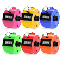 6 PCS Contador de MãO 4 DíGitos Mecânico Contador de Cliques em Cores Sortidas Contador de MãOs com Anel de Dedo de Metal