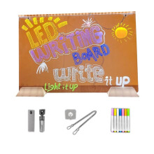 Kann Aufgehängt Werden. Bunte 7-Farben-LED-Notiztafel zum Trockenlöschen, Acryl-Nachrichtentafel mit Ständer, USB-Stromversorgung,