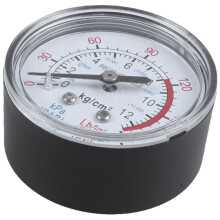 Round 0-180 Psi 13mm 1 / 4BSP Durchmesser Dial Comparator Air Manometer, Schwarz