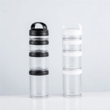 Stackable Snack Containers for Kids and Adult, 4 Stackable Snack Cups for School and Travel Transparent Black