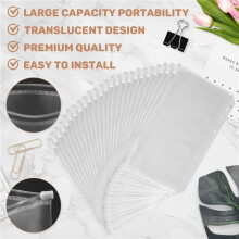 24 Pcs Binder Pockets A6 Size 6 Holes Binder Zipper Folders for 6-Ring Notebook Binder Loose Leaf Bags
