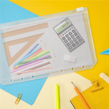 24 Pcs Binder Pockets A6 Size 6 Holes Binder Zipper Folders for 6-Ring Notebook Binder Loose Leaf Bags