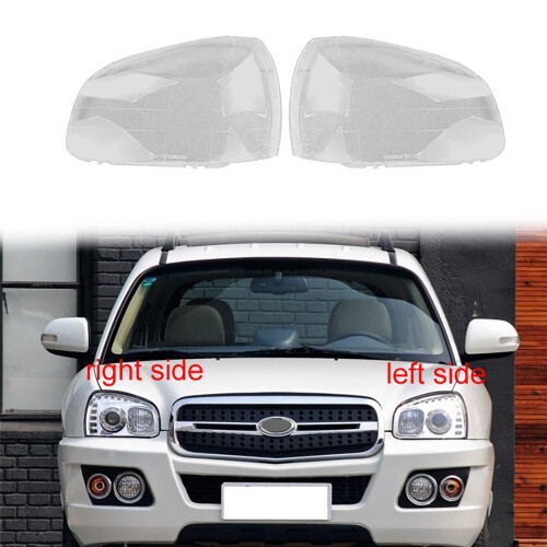FüR  Santa Fe 2001-2006  + Rechts Scheinwerfer Shell Lampenschirm Transparente Linsen Abdeckung Scheinwerfer Abdeckung 1