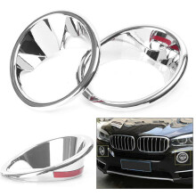 Chrome 2Pcs Plated Front Fog Light Lamp Cover Trim for- X5 F15 2014-2018