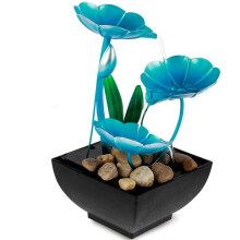 Fonte de Mesa Meditação Fonte de Água Flor Cachoeira Decorações de Fonte Relaxamento Sonoro Ornamento de Lótus