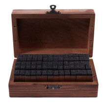 Rubber Stamp Alphabet Number Symbol Wooden Box Set Print Style Wood Letter 70PCS