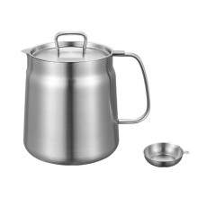 Freidora, Olla de Aceite Acero Inoxidable Freidora de Aceite de Gran Capacidad y Taza de Filtro Combo Filtro de Aceite Versátil para Cocina 2L