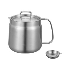 Fritadeira, Pote de Óleo de Aço Inoxidável Fritadeira de Óleo de Capacidade e Copo de Filtro Combo Filtro de Óleo Versátil para Cozinha 1,5L