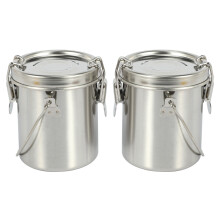 2 Pack Artist Portable Painting Brush Washing Bucket Wash Pen Pot Stainless Steel Watercolor Oil Paint Brush Washer Art Supplies