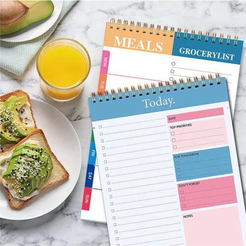 2PCS to Do List Notepad Planner Notebook,5.6 x 8.5Inch Weekly Planner Daily Task Pad Productivity Note Organizer 2