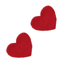 Lovely Heart Design Coasters Fleece Fabric for Hot-Red