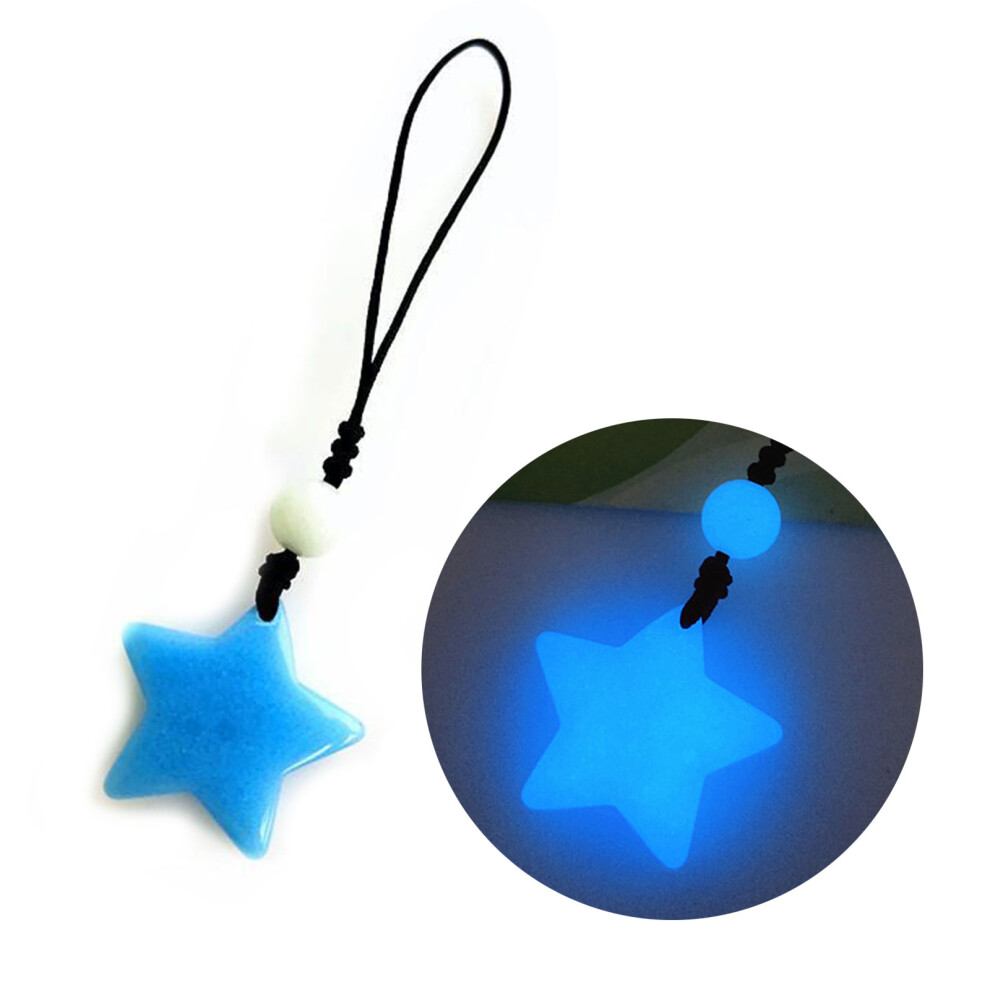 Glow In The Star Charm Phone Chain Car Keychains- Dark/Blue 7732000958427