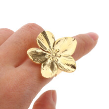 Vintage bloemvingerring roestvrij staal open ring romantisch