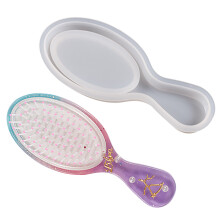Brosse à cheveux en résine époxy, moule fait à la main, peigne-C