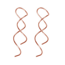 Handgefertigte, gedrehte Spiral-Ohrringe für Damen,-Roségold