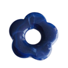 Resin Flower Pendant Hollow Five Petal Floral Charm-dark blue